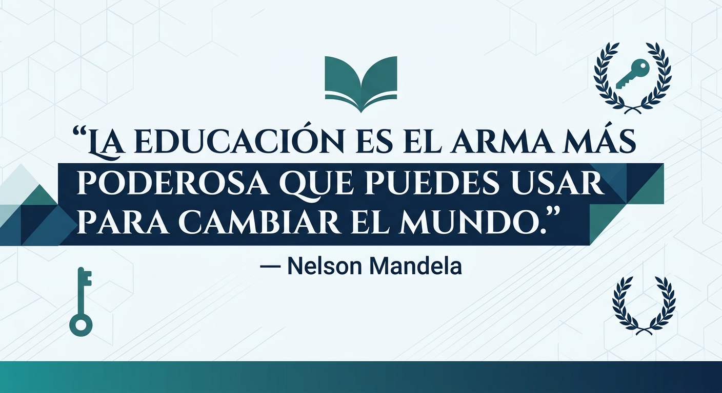 La educación es el arma más poderosa que puedes usar para cambiar el mundo — Nelson Mandela